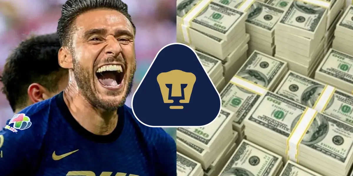 Eduardo Salvio con Pumas y dólares