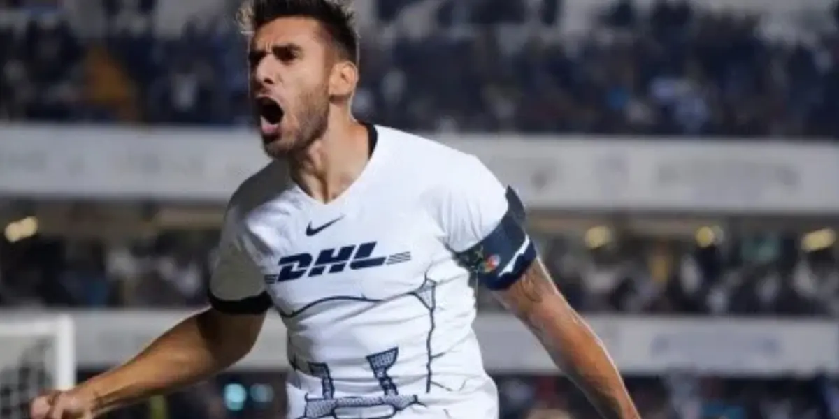 Eduardo Salvio festeja gol con el combinado de Pumas (Fuente: Mexsports)