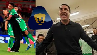 Efraín Juárez abraza a jugador de Atlético Nacional, a la derecha, Juárez da discurso (Fuente: Atlético Nacional)