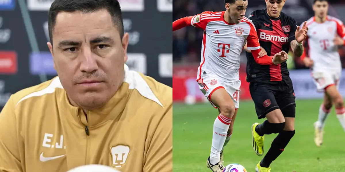 Efraín Juárez en conferencia de prensa, a la derecha, juego del Munich vs Leverkusen (Fuente: Concacaf y Bayern Munich)