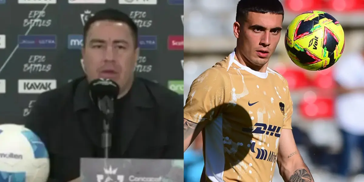 Efraín Juárez en conferencia de prensa, a la derecha, Padilla calienta en partido (Fuente: Concacaf y Mexsports)