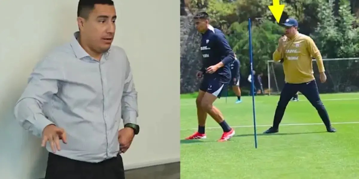 Efraín Juárez en la charla con el combinado de Pumas (Fuente: Pumas)