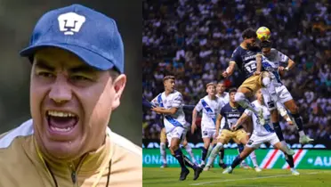 Efraín Juárez molesto en práctica de Pumas, a la derecha, un corner en el Pumas vs Puebla (Fuente: Pumas y Pumas en la Piel)