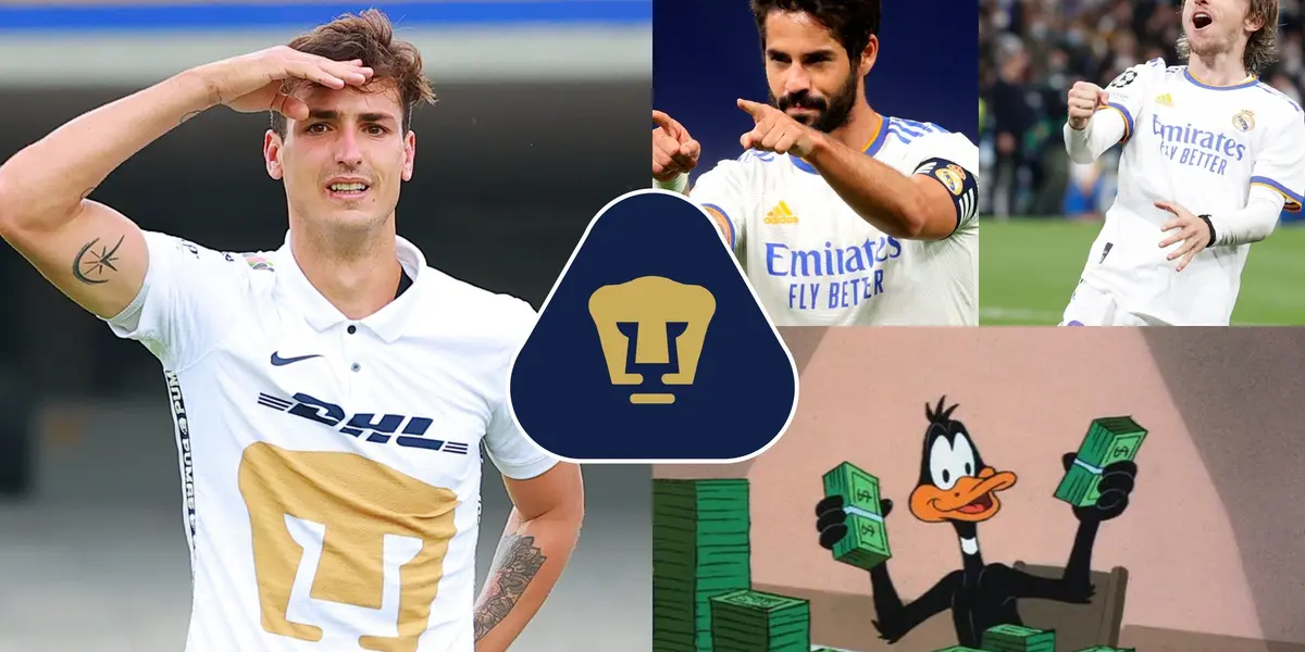 El salario del mejor jugador de Pumas en comparación al de Isco y Modric.