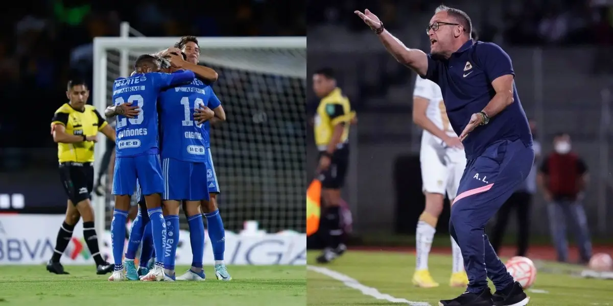 El técnico universitario se dio un tiempo de saludar al futbolista de la U de Nuevo Léon