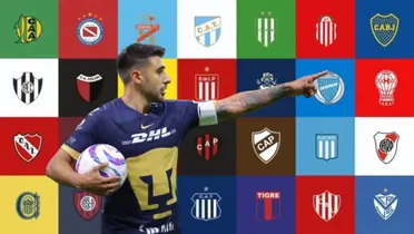 Equipos de Argentina y Eduardo Salvio jugando con Pumas