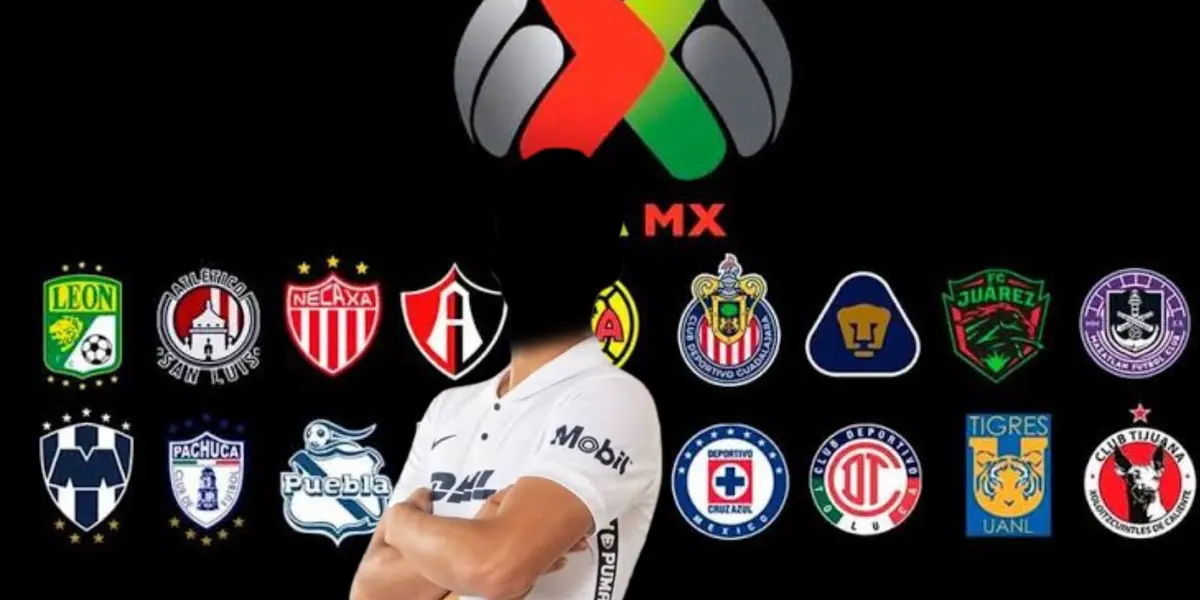 Equipos de la Liga MX y silueta de Emilio Freyfeld