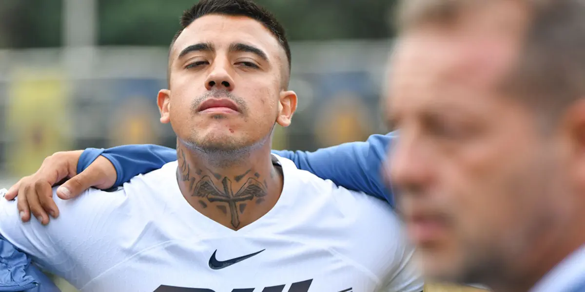 Ergas en una práctica de los Pumas, en cantera (Fuente: Pumas)