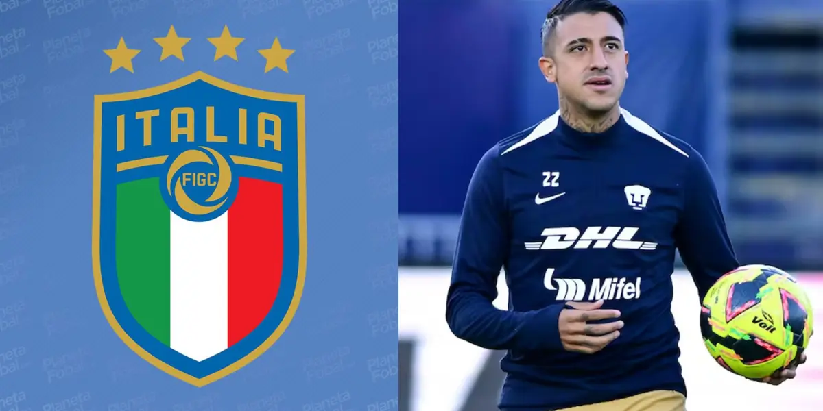 Escudo de Italia, a la derecha, Robert Ergas entrena con Pumas (Fuente: Planeta Fútbol y Méxsports)