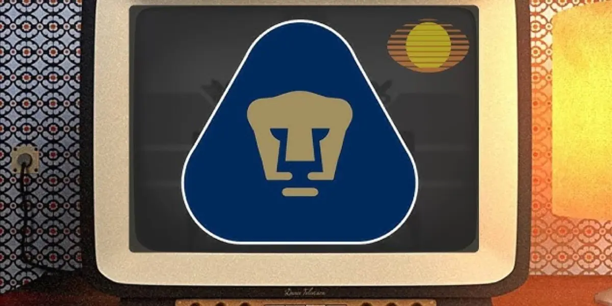 Escudo de los Pumas dentro de una televisión (Fuente: Instintos de Gol)
