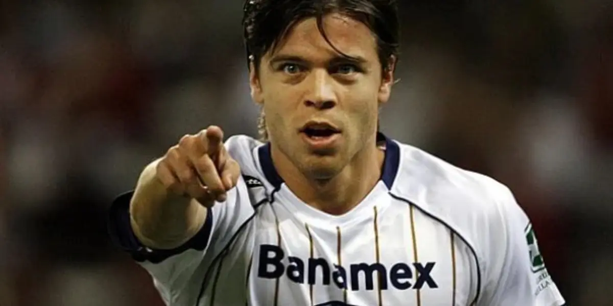 Esteban Solari festeja un gol con el combinado de Pumas (Fuente: Mexsports)