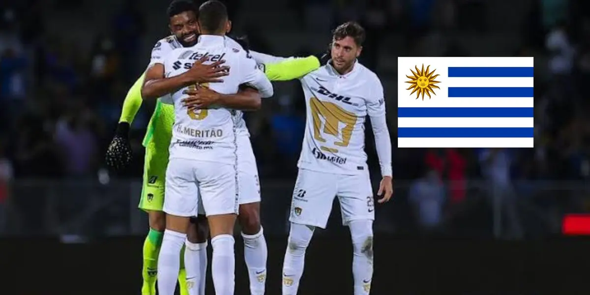 Ex de Pumas y bandera de Uruguay/FOTO: Vavel