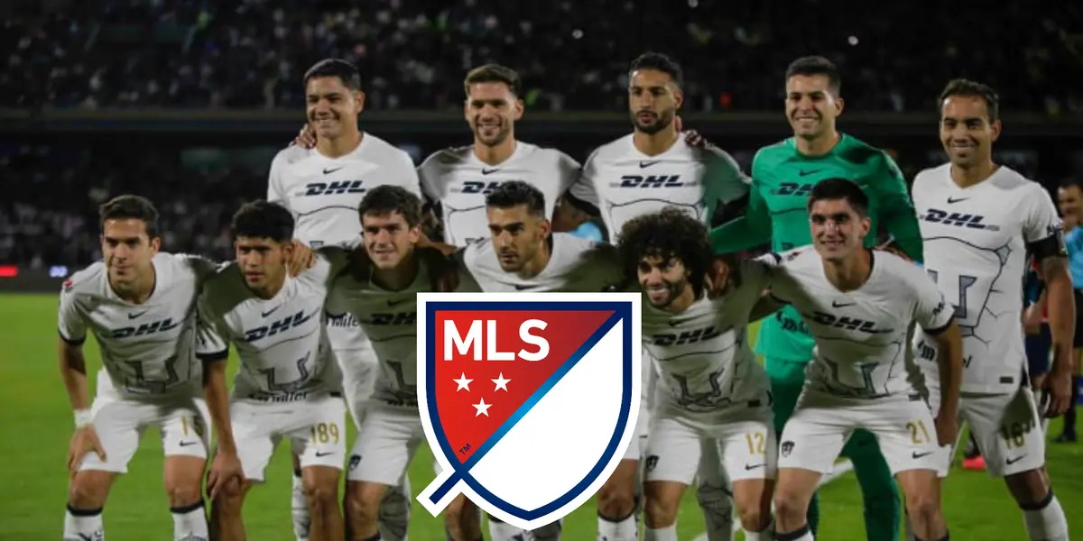 Foto oficial de Pumas y logo de la MLS