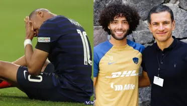 Francia pierde, a la derecha, Jaime Lozano posa con el Chino Huerta (Fuente: AFP y Pumas)