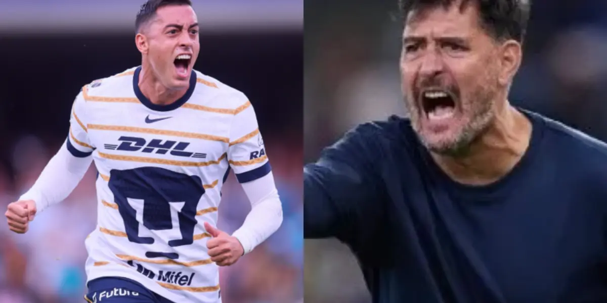 Funes festeja su único gol ante Tigres, Lema, dirige un juego y reprocha a un jugador (Fuente: Mexsports)