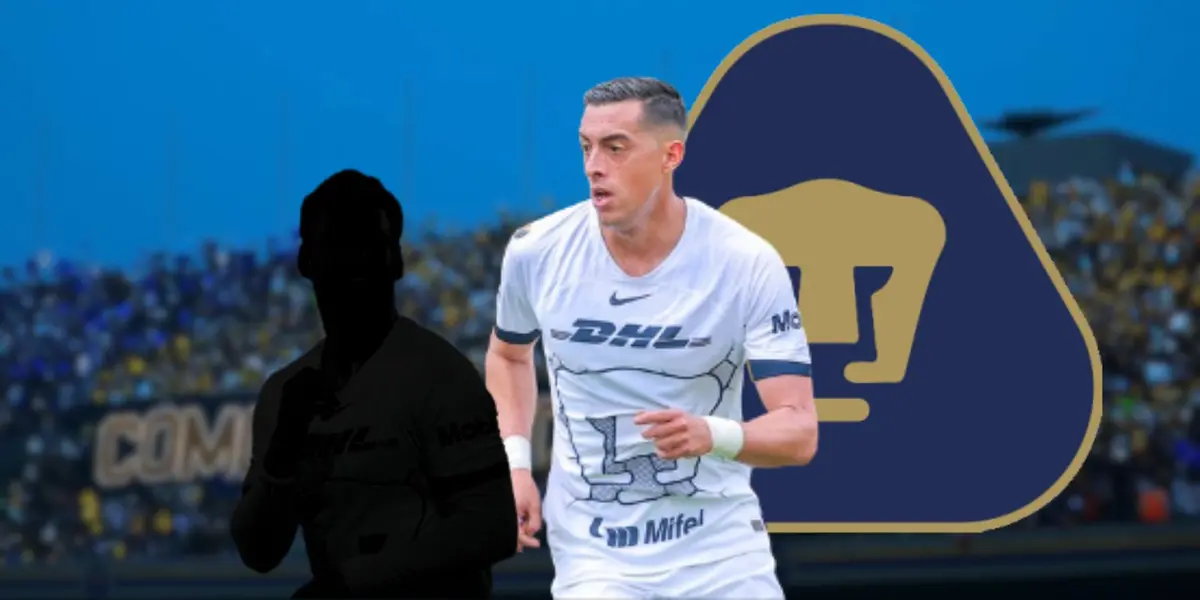 Funes Mori durante un partido de Liga MX con el uniforme de Pumas