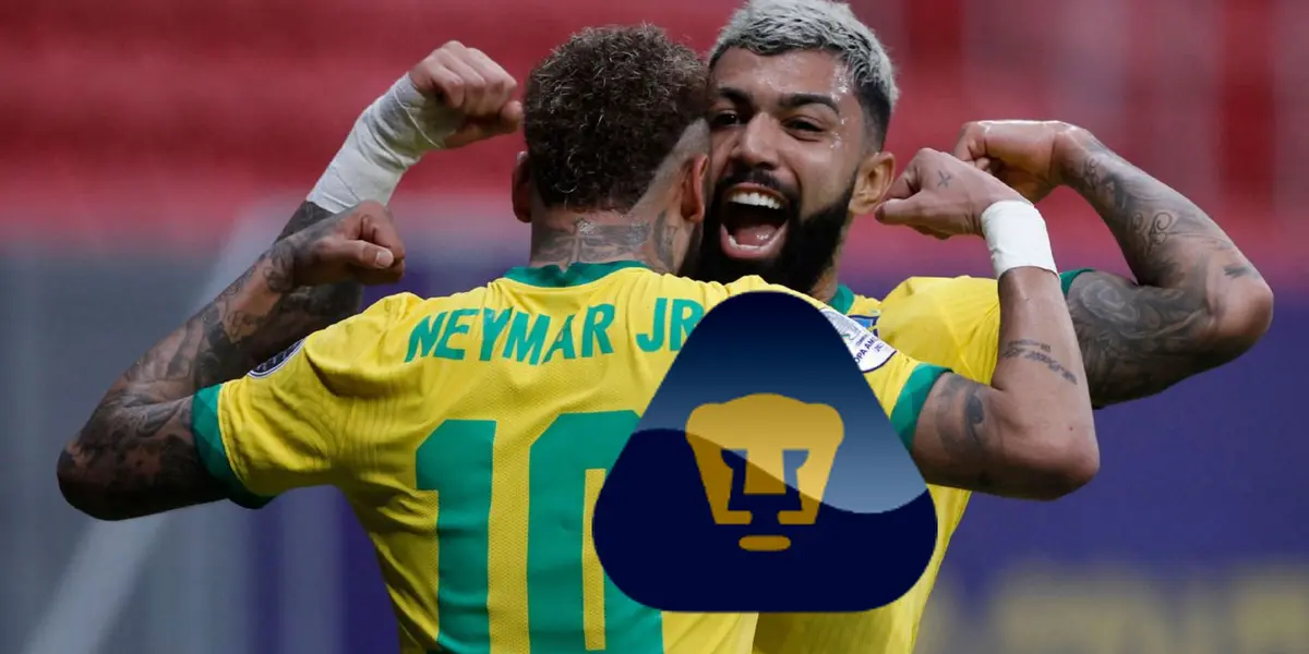 Gabigol festeja junto con Neymar gol en Brasil (Fuente: ESPN)