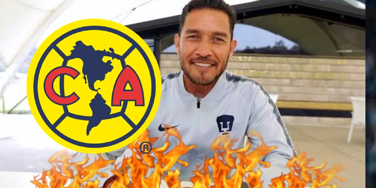 Gerardo Galindo con Pumas y escudo del América