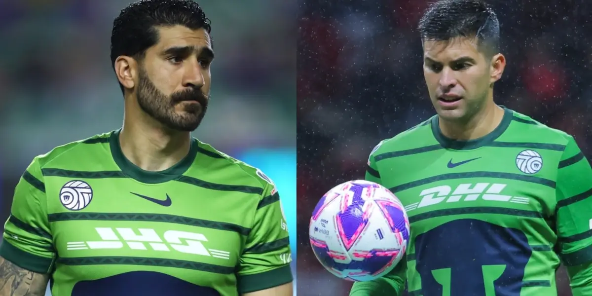 Gil Alcalá y Julio González en campo de juego con Pumas (Fuente: Mexsports)