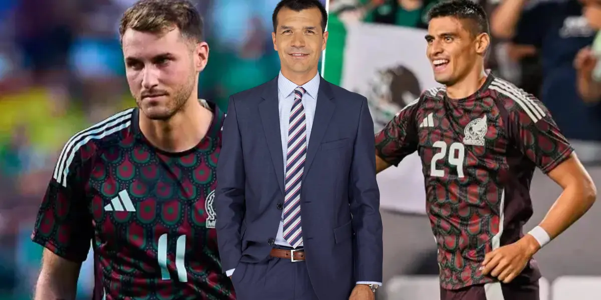 Guillermo Martínez, Santi Giménez y Jared Borgetti con la Selección Mexicana