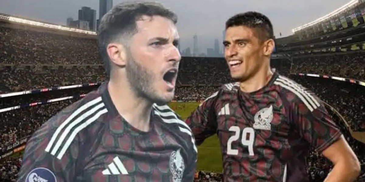 Guillermo Martínez y Santiago Giménez con la Selección Mexicana