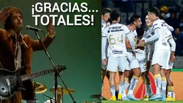 Gustavo Ceratti cantando y Jesús Molina con Pumas