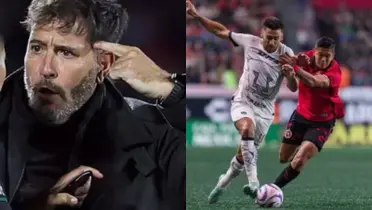 Gustavo Lema dirige juego de Pumas, a la dereecha, el juego de Pumas vs Xolos (Fuente: Mexsports)