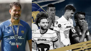 Gustavo Lema dirige práctica, a la derecha, últimos buenos jugadores de Pumas (Fuente: Mexsports Goal)