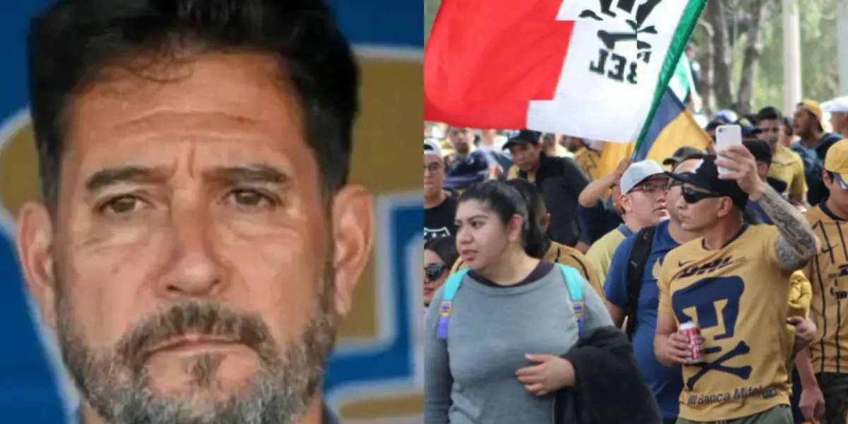 Gustavo Lema dirige Pumas, a la derecha, gente de la Rebel acude a estadio (Fuente: Mexsports y 24 horas)