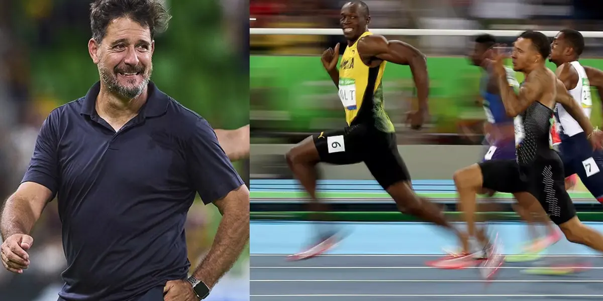 Gustavo Lema dirigiendo un cotejo, a la derecha, Bolt rompe récord olímpico (Fuente: Mexsports e ESPN)