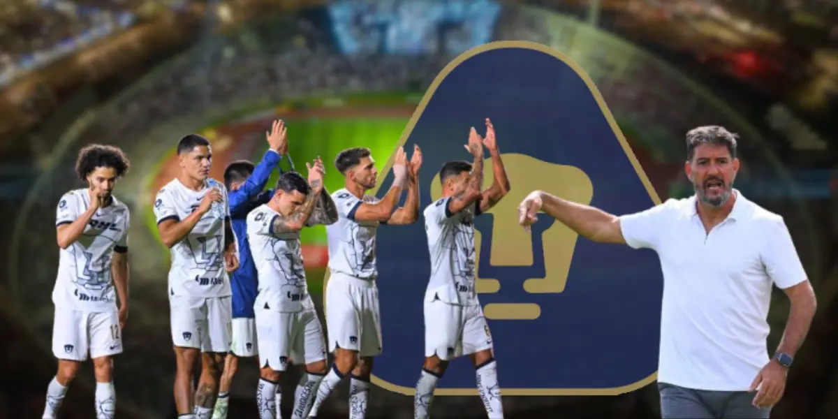 Gustavo Lema, DT de Pumas, en el Estadio Olímpico Universitario