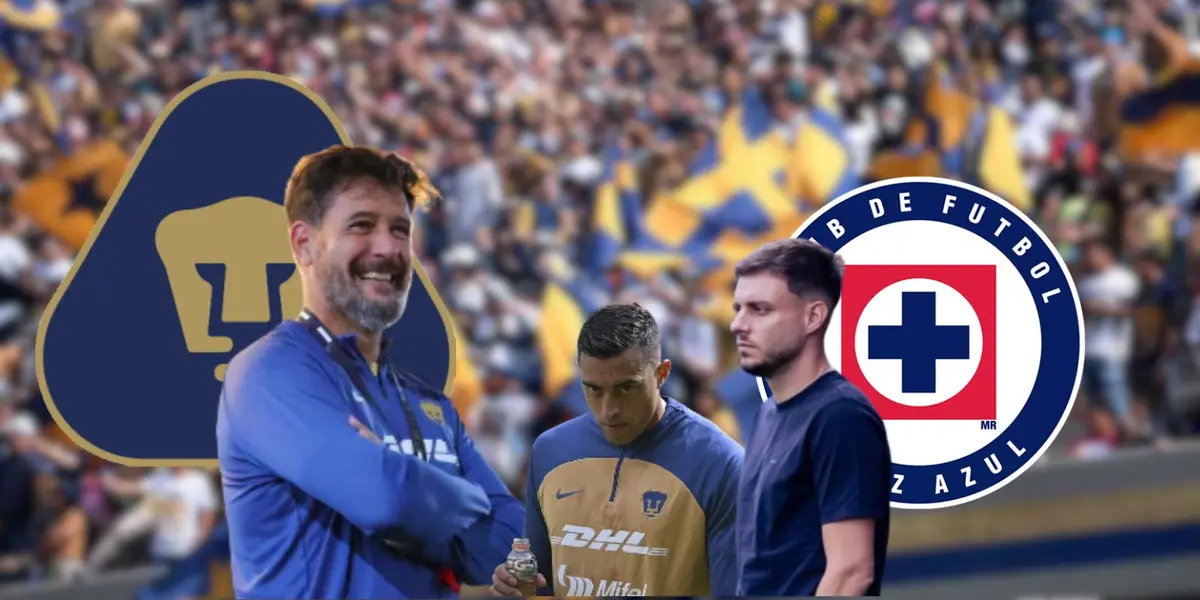 Gustavo Lema, DT del club, sonríe durante un entrenamiento de Pumas