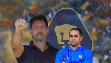 Gustavo Lema durante el himno de C.U. previo a un partido de Liga MX