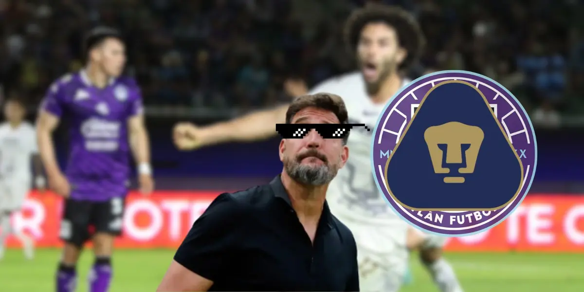 Gustavo Lema durante un partido de la Liga MX dirigiendo a Pumas