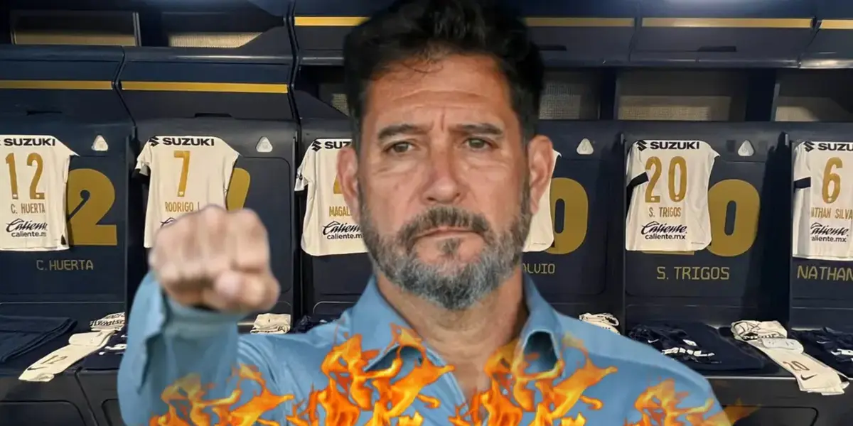 Gustavo Lema en e vestidor de Pumas