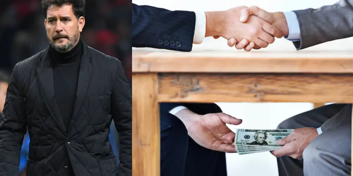 Gustavo Lema en un juego en Toluca, a la derecha, dinero debajo de la mesa (Fuente: Mexsports y Free Pick)