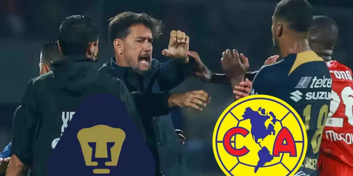 Gustavo Lema en un partido de Pumas (Fuente: TUDN)