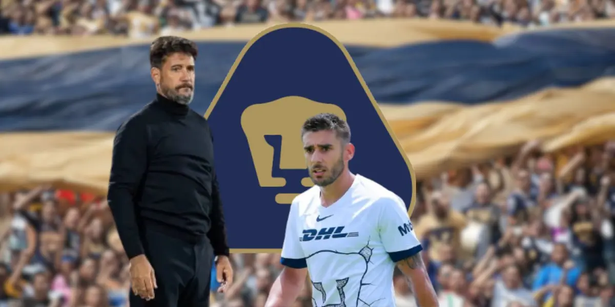 Gustavo Lema mientras dirigía un partido de Pumas en el torneo Clausura 2024