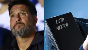 Gustavo Lema mira al cielo, buscando respuestas, a la derecha, cuaderno negro (Fuente: Mexsports y Expansión)