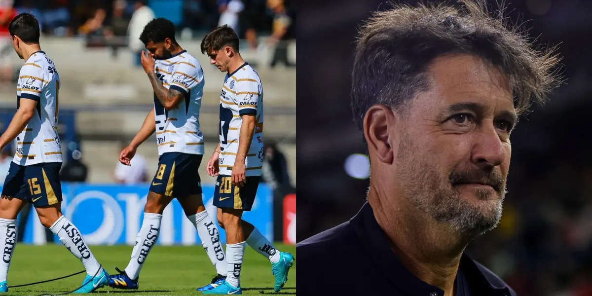 Gustavo Lema sale del partido ante Pachuca, a la izquierda, plantel de Pumas deja CU (Fuente: Getty y Mexsports)