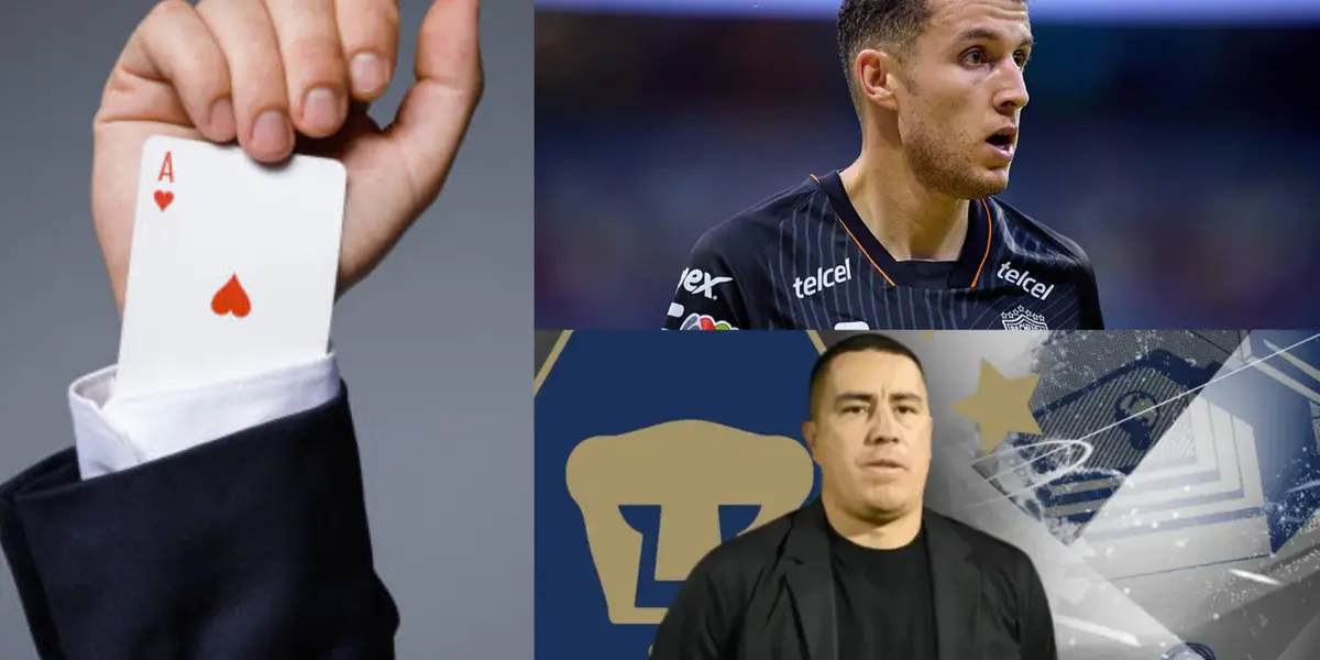 Hombre guarda una carta en su manga, a la derecha, Idrissi en juego y Juárez dirige (Fuente: I Stock, Mexsports y RCN)