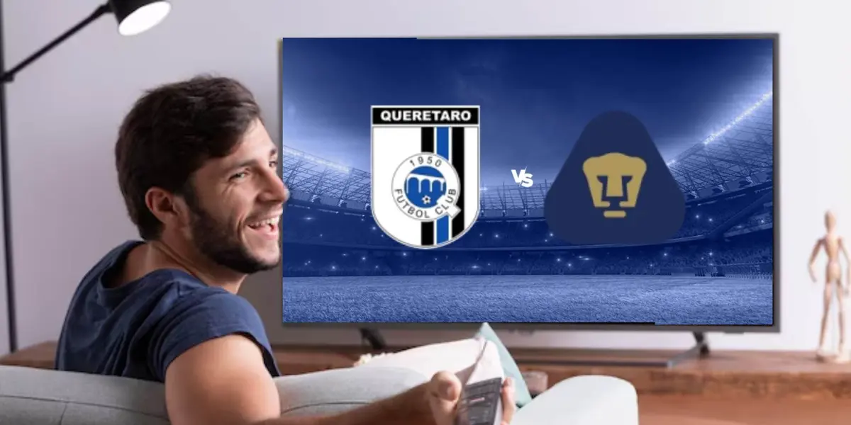 Hombre televisioón Querétaro vs Pumas