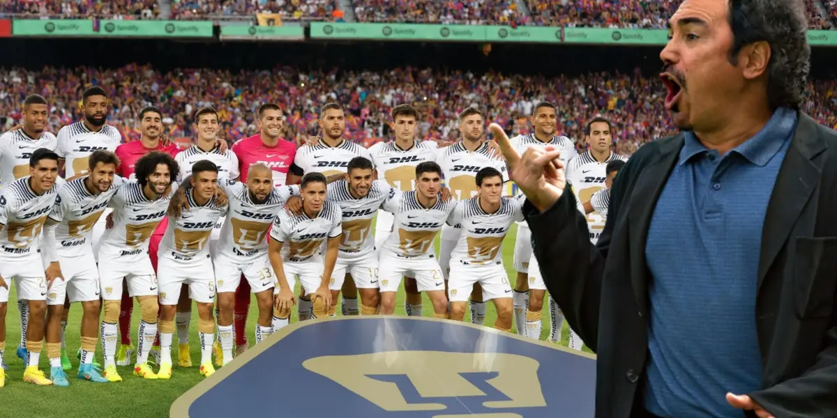 Hugo Sánchez dando instrucciones al combinado de Pumas (Fuente: Medio Tiempo)