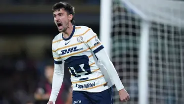 Ignacio Pussetto festeja gol con el combinado de los Pumas (Fuente: Mexsports)