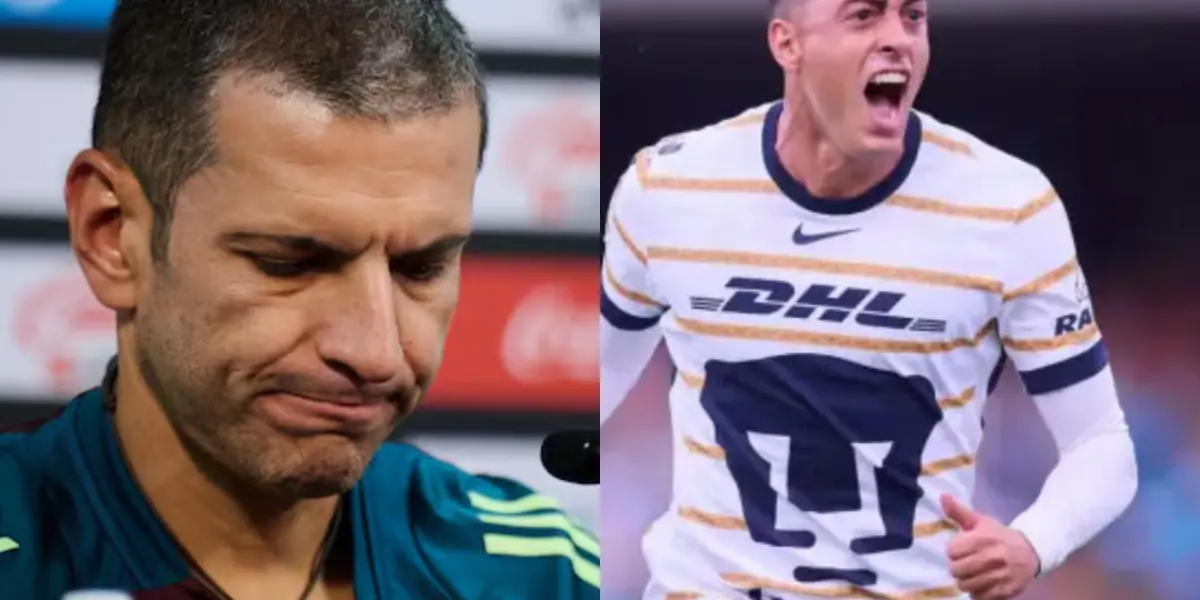 Jaime Lozano en conferencia de prensa, a la derecha, Rogelio Funes Mori (Fuente: Mexsports)