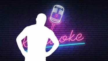 Jofre Guerrón silueta y fondo de Karaoke