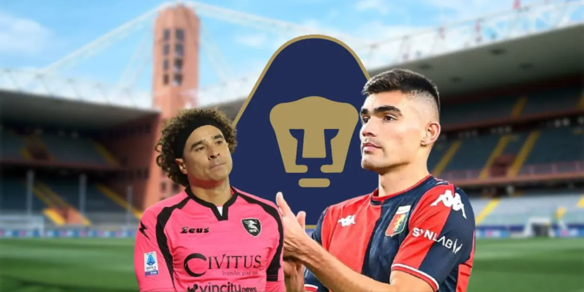 Johan Vásquez, ex de Pumas, durante un partido de la Serie A con el Genoa
