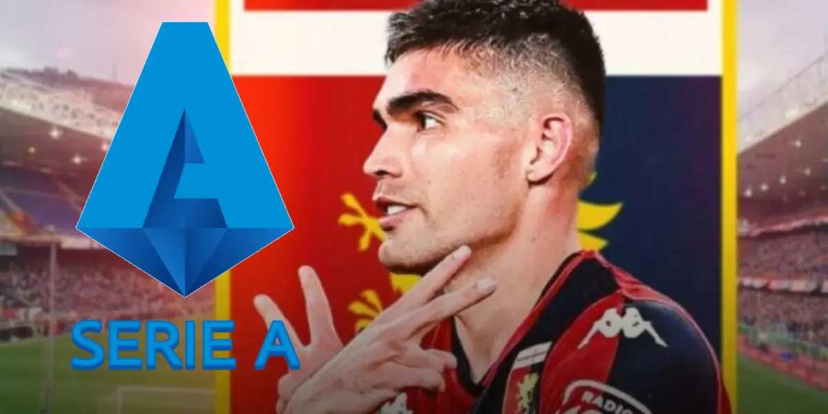 Johan Vázquez con logo de Serie A