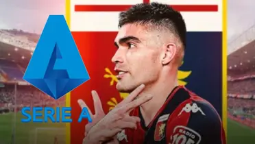 Johan Vázquez con logo de Serie A