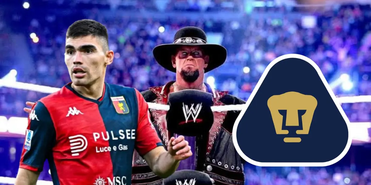 Johan y Udeetaker con escudo de Pumas/FOTO: Slowrestling